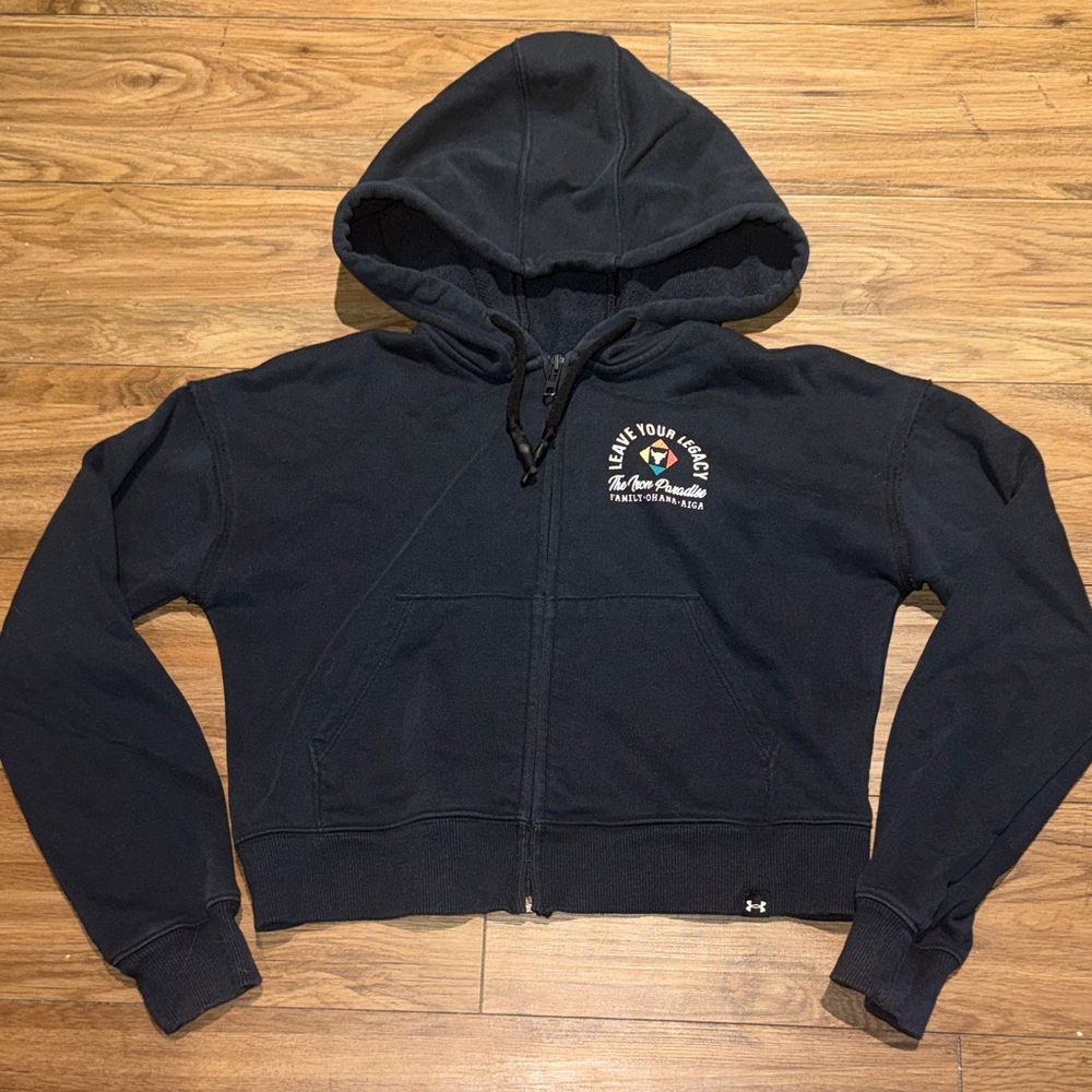 Under Armour Project Rock cropped zip up hoodie